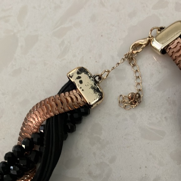 Cute, choker costume jewelry, black, gold tone, necklace - Picture 3 of 3